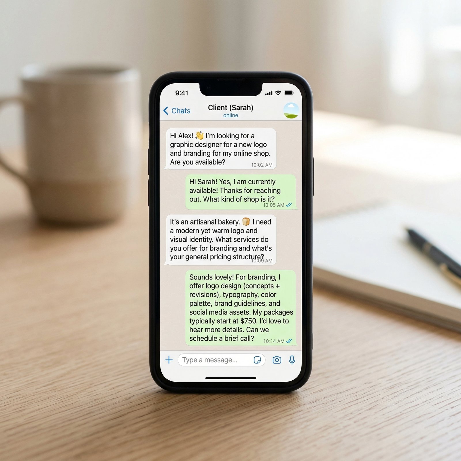 WhatsApp Enquiry Example